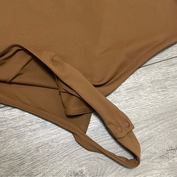 Nuuds Women’s Scoop Neck BodySuit Long Sleeve Brown Size XXL - Picture 6 of 8